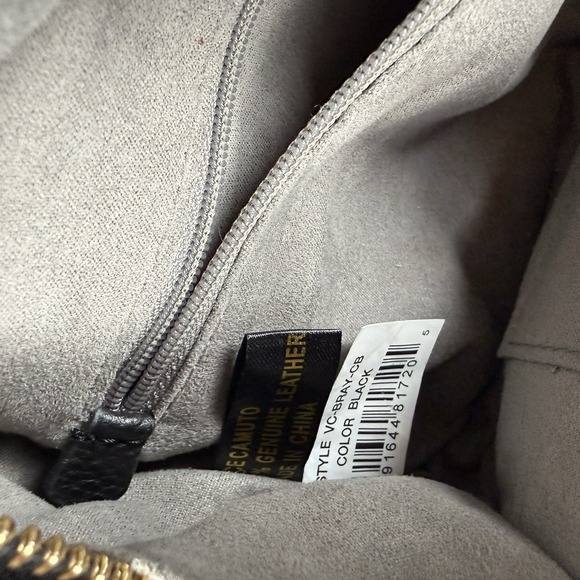 Vince Camuto Chica Round Black Genuine Pebble Leather Top Handle Crossbody Bag - Picture 9 of 12